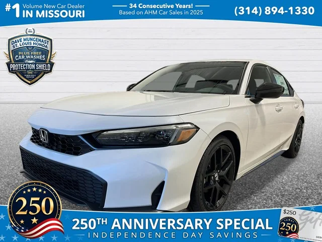 New 2026 Platinum White Pearl Honda Sport image 1
