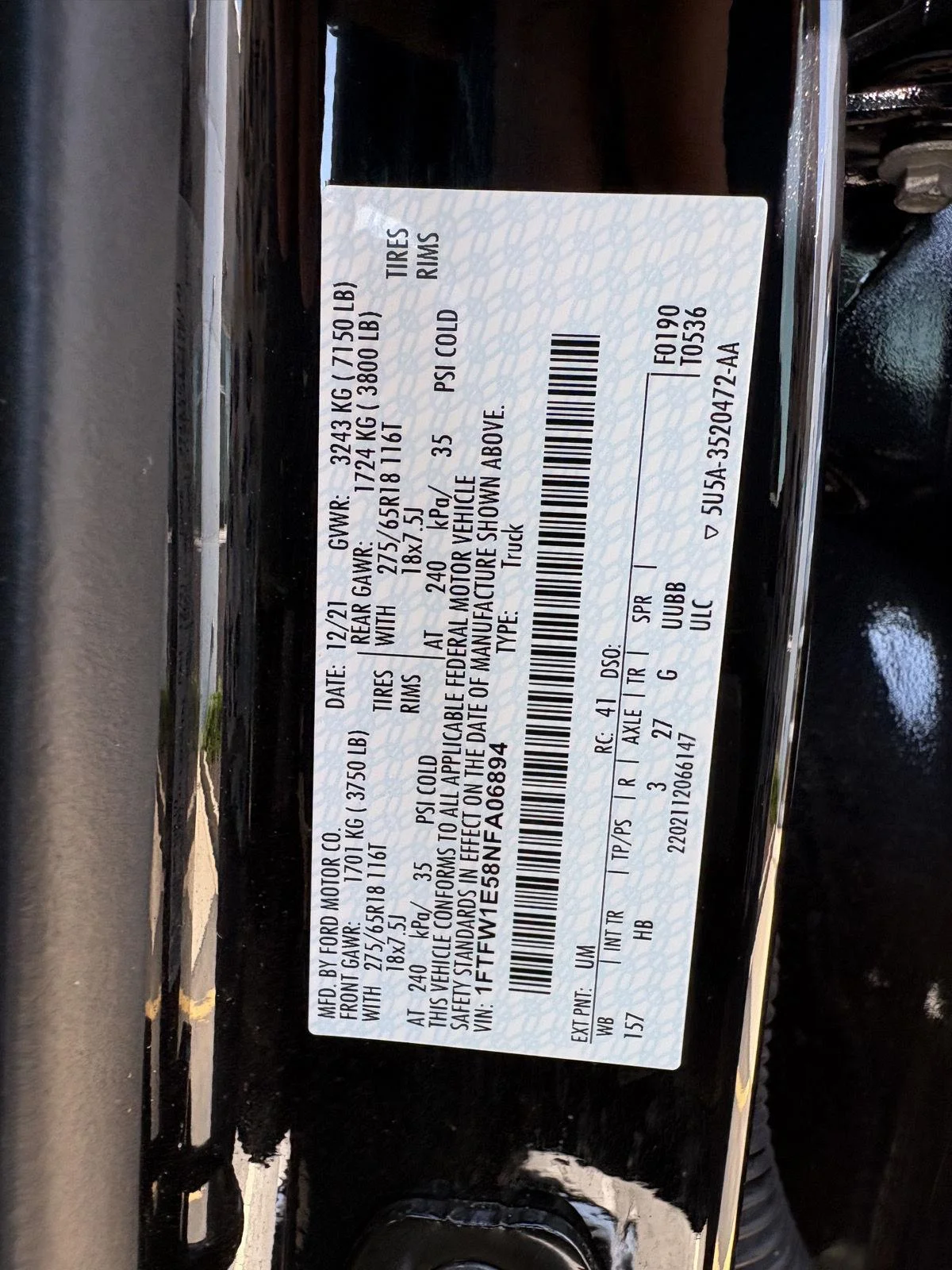 Used 2022 Agate Black Ford LARIAT image 18
