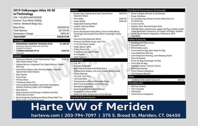 2019 Volkswagen Atlas SE w/Tech