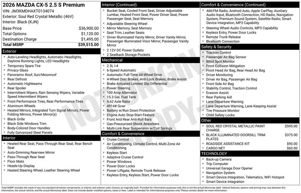 New 2026 Soul Red Crystal Metallic Mazda 2.5 S Premium AWD image 4
