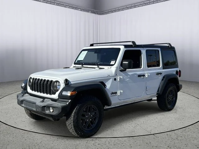 Used 2024 Bright White Clearcoat Jeep Sport S image 1