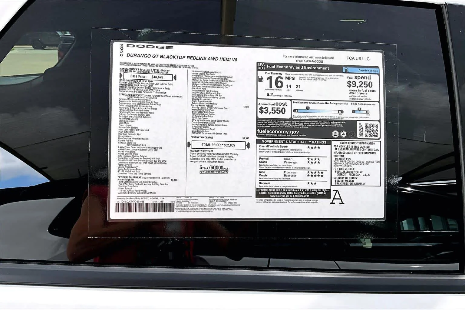New 2026 White Knuckle Clearcoat Dodge GT Plus HEMI V8 image 21