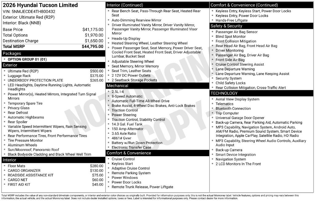 New 2026 Red Hyundai Limited image 6