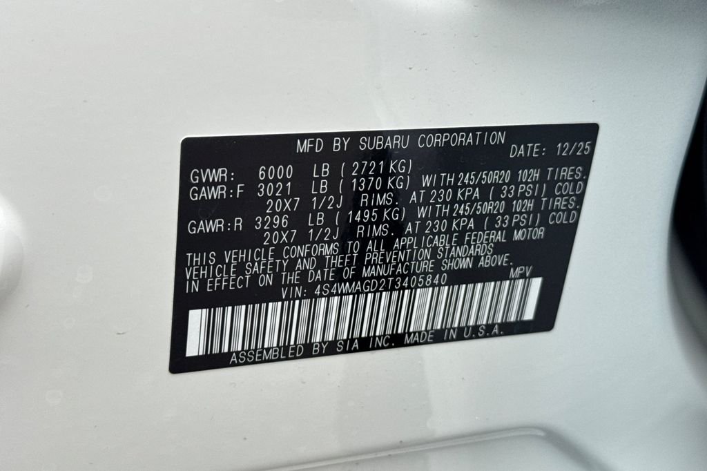 New 2026 CRYSTAL WHITE PEARL Subaru Limited 7-Passenger image 39