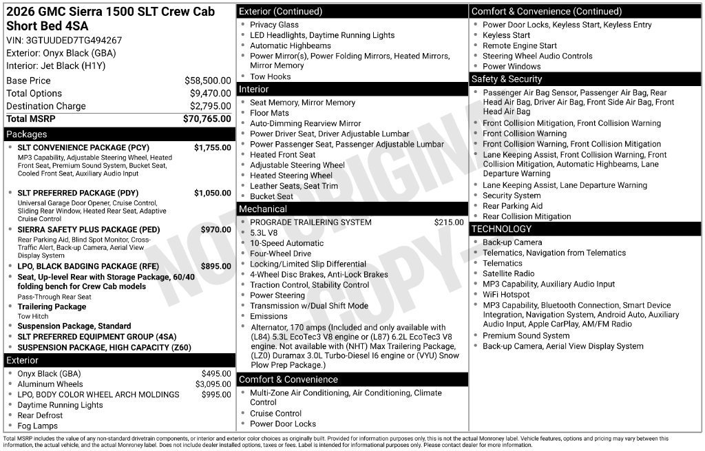 New 2026 Onyx Black GMC SLT image 23