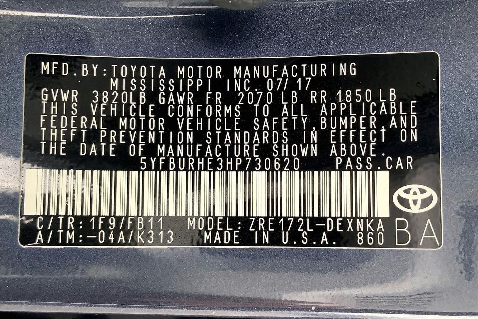 Used 2017 Slate Metallic Toyota LE image 36