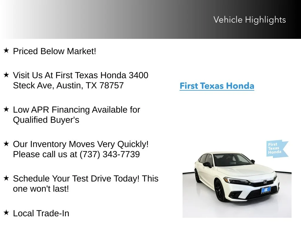 Certified Used 2024 Platinum White Pearl Honda Sport image 10