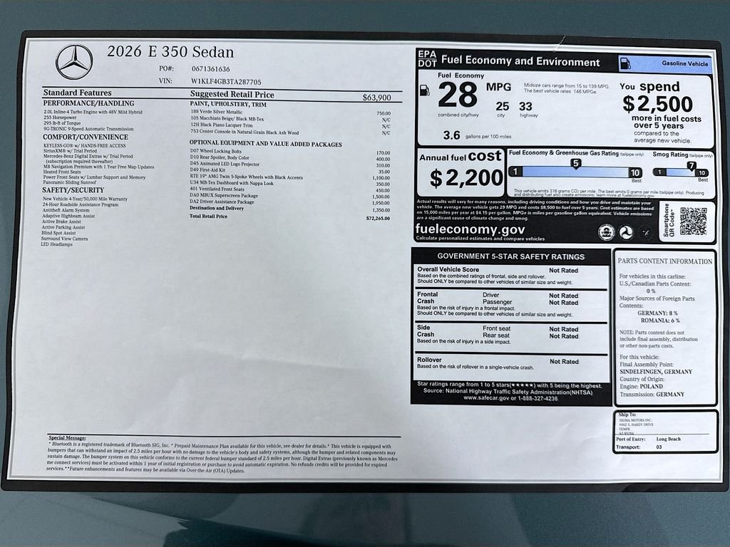 New 2026 Verde Silver Metallic Mercedes-Benz E 350 image 9
