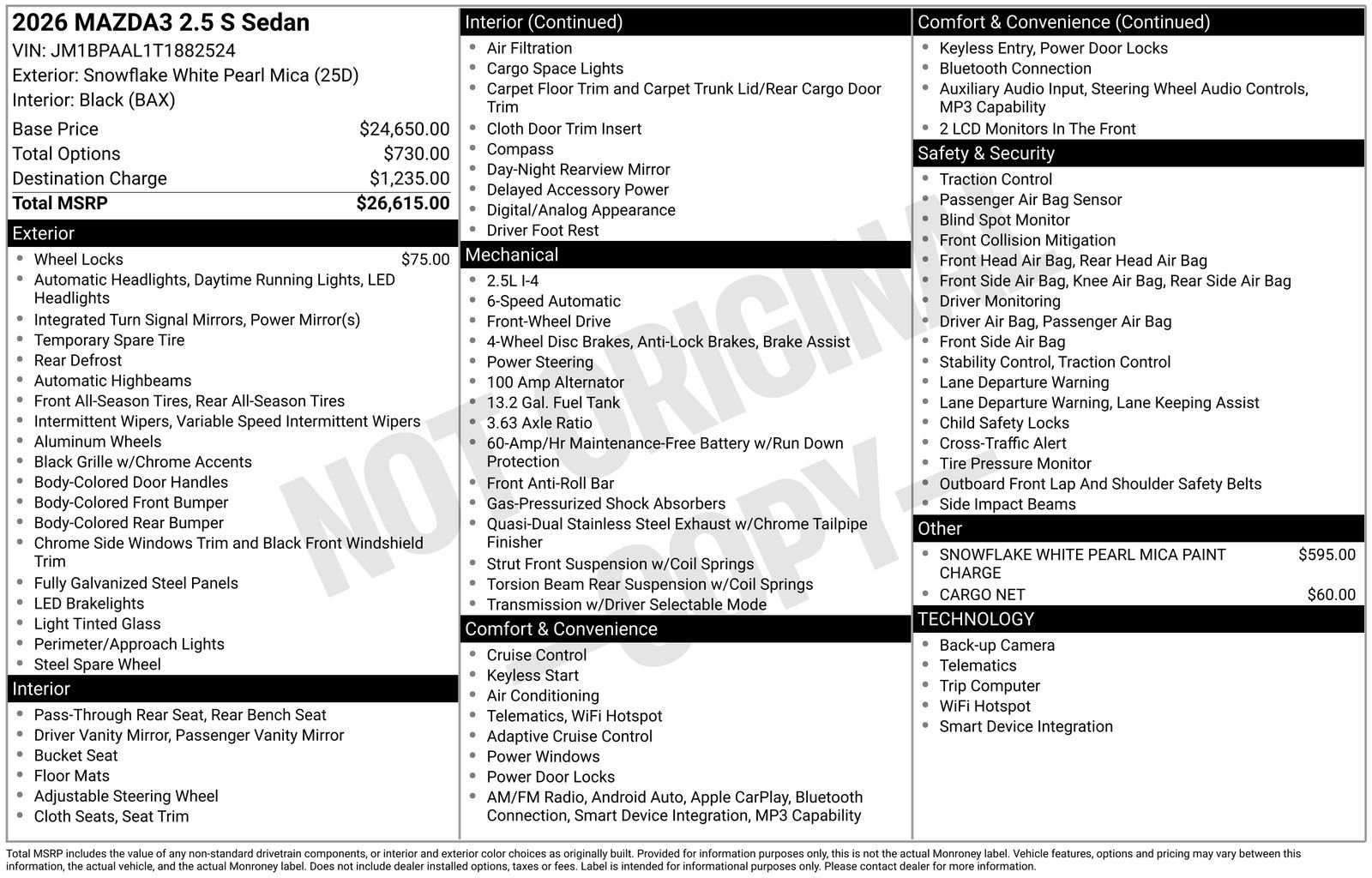 New 2026 Snowflake White Pearl Mazda 2.5 S image 22