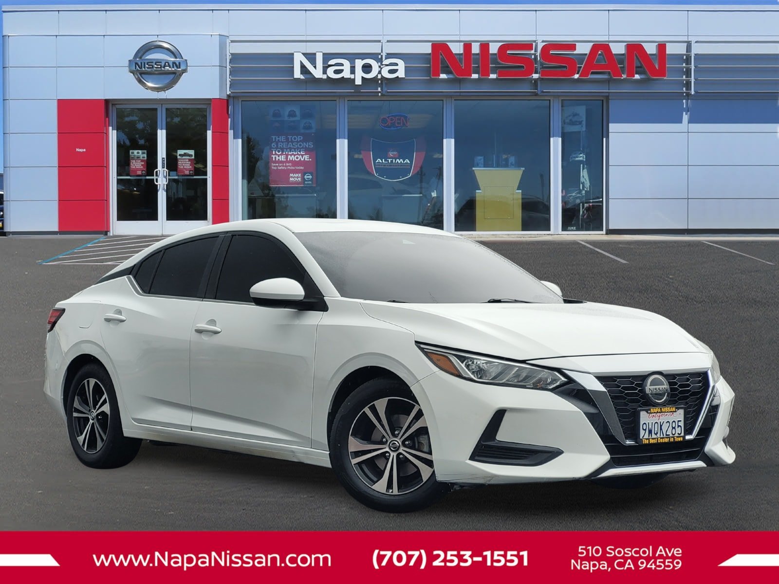 White (Fresh Powder) 2021 Nissan Sentra SV FWD Sedan Front-Wheel Drive Continuously Variable Transmission