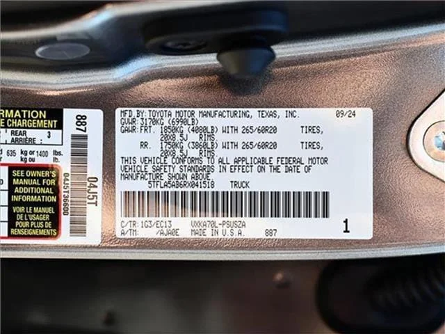 New 2024 Magnetic Gray Metallic Toyota SR5 (A10) 4x2 CrewMax 5.5 ft. box 145.7 in. WB image 16