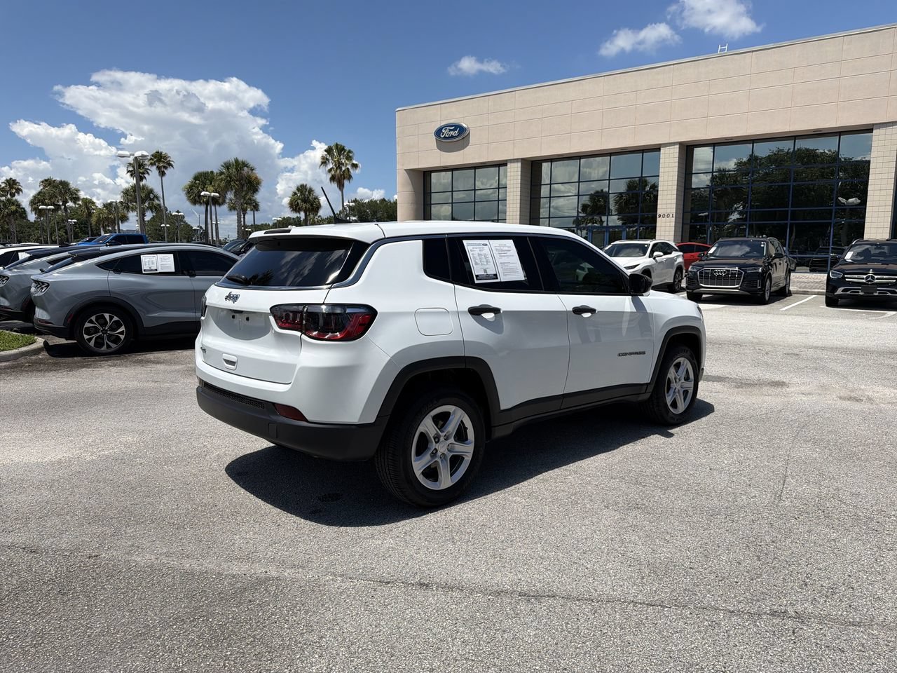 Used 2023 Bright White Clearcoat Jeep Sport image 3