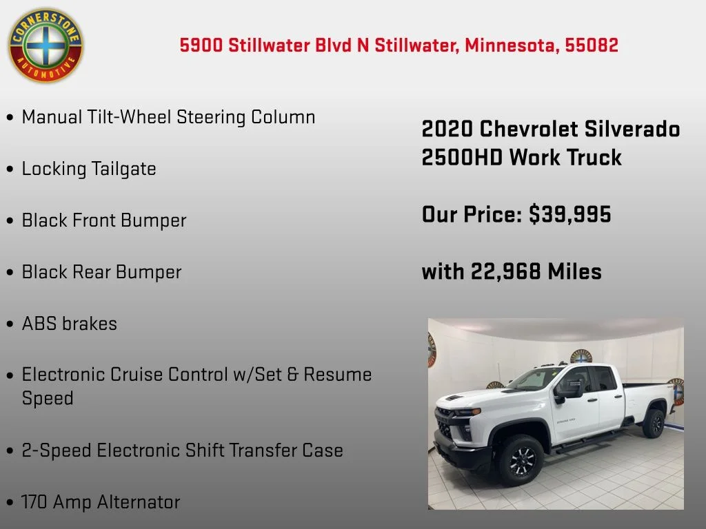 Used 2020 White Chevrolet Work Truck image 25