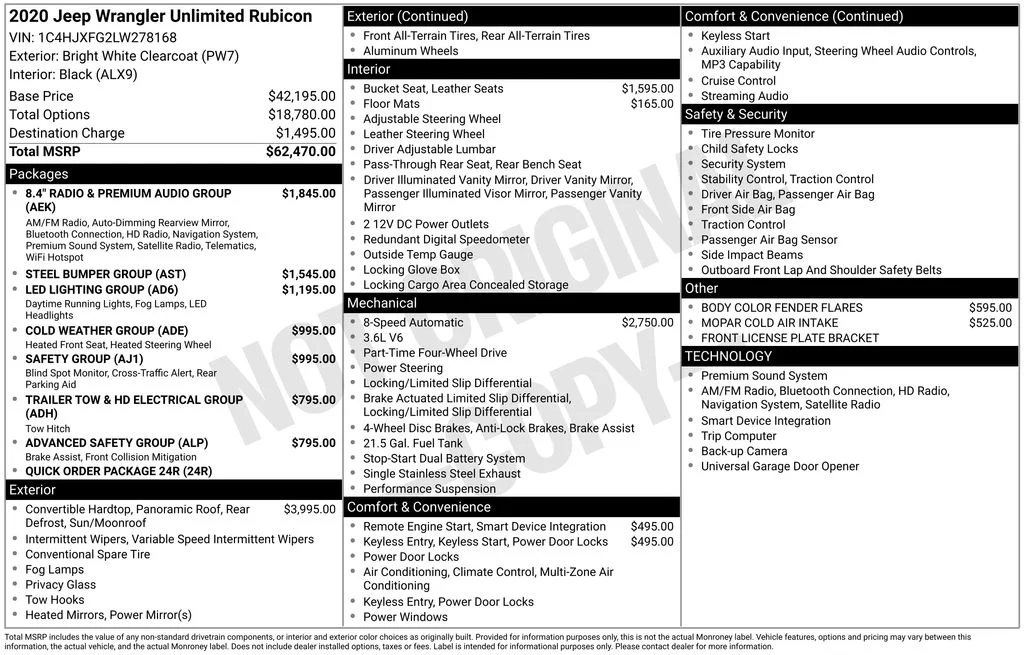 Used 2020 White Jeep Unlimited Rubicon image 17