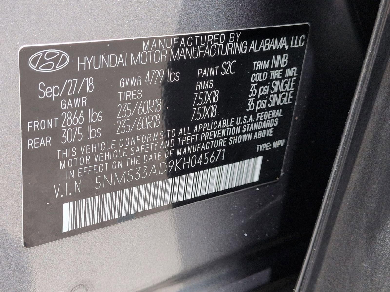 Used 2019 Machine Gray Hyundai SEL Plus image 23