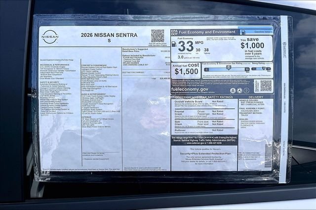 New 2026 Nissan Sentra S 4D Sedan