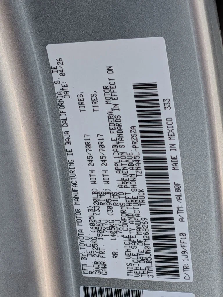 New 2026 Celestial Silver Metallic Toyota SR5 image 31