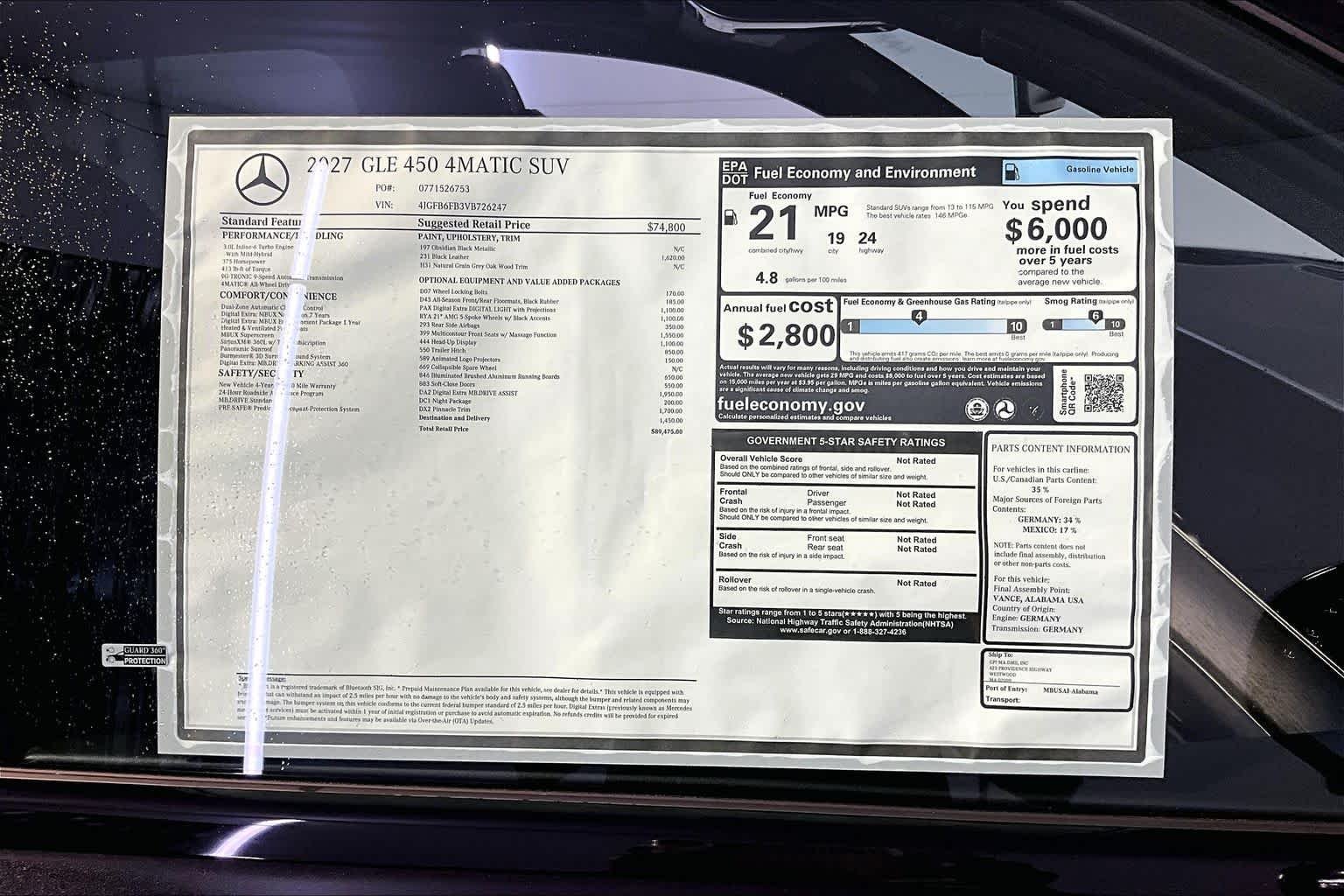 New 2027 Obsidian Black Metallic Mercedes-Benz GLE 450 image 18