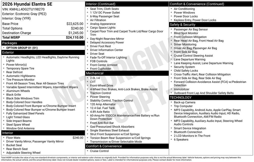 Used 2026 Gray Hyundai SE image 6
