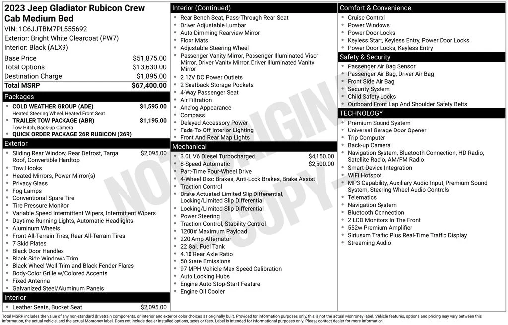 Used 2023 White Jeep Rubicon image 3