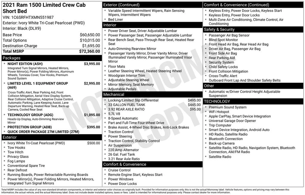 Certified Used 2021 White Ram Limited image 5