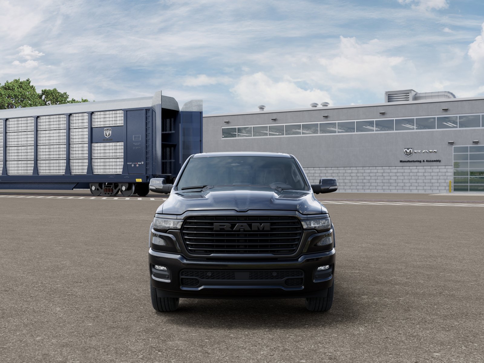 New 2026 Diamond Black Crystal Pearl-Coat Exterior Paint RAM Laramie Crew Cab 4x4 5