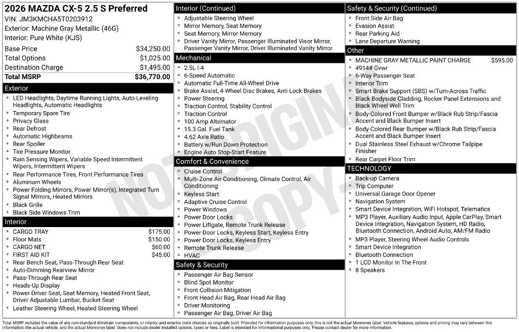 New 2026 Machine Gray Metallic Mazda 2.5 S Preferred AWD image 3