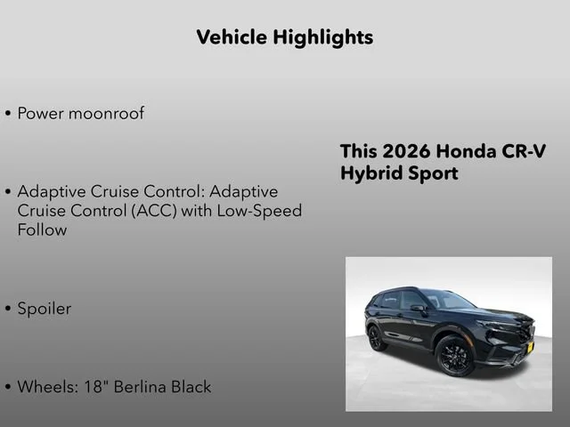 New 2026 Crystal Black Pearl Honda Sport image 5