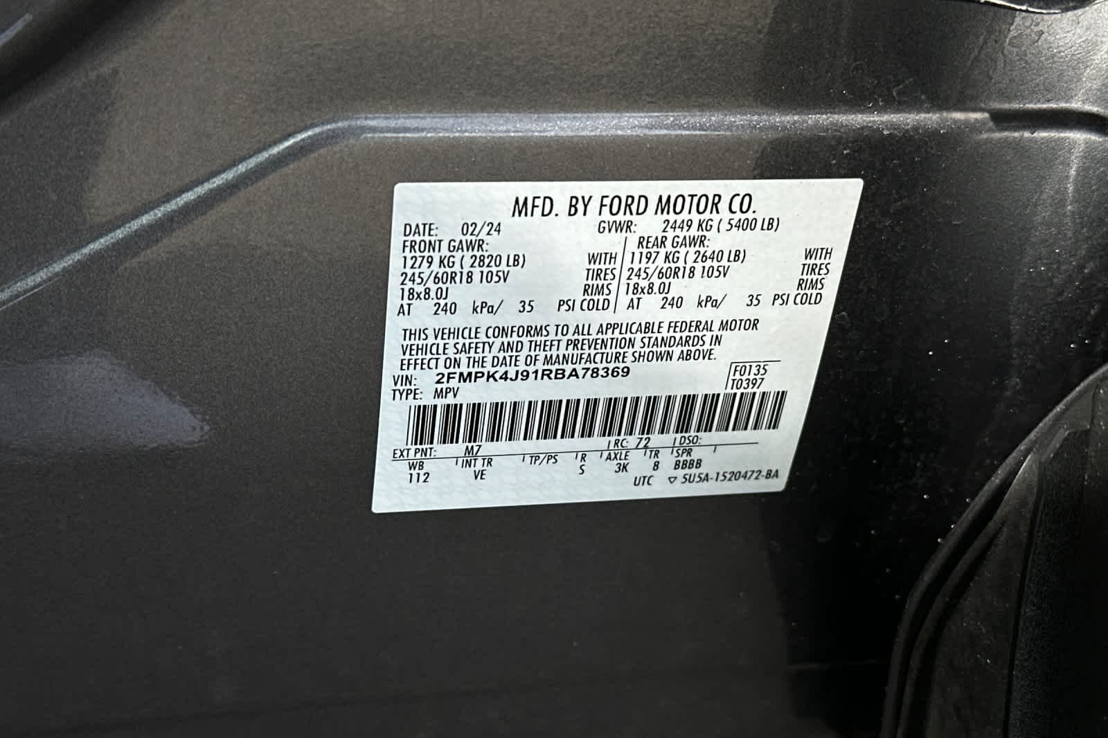 Used 2024 Carbonized Gray Metallic Ford SEL image 34