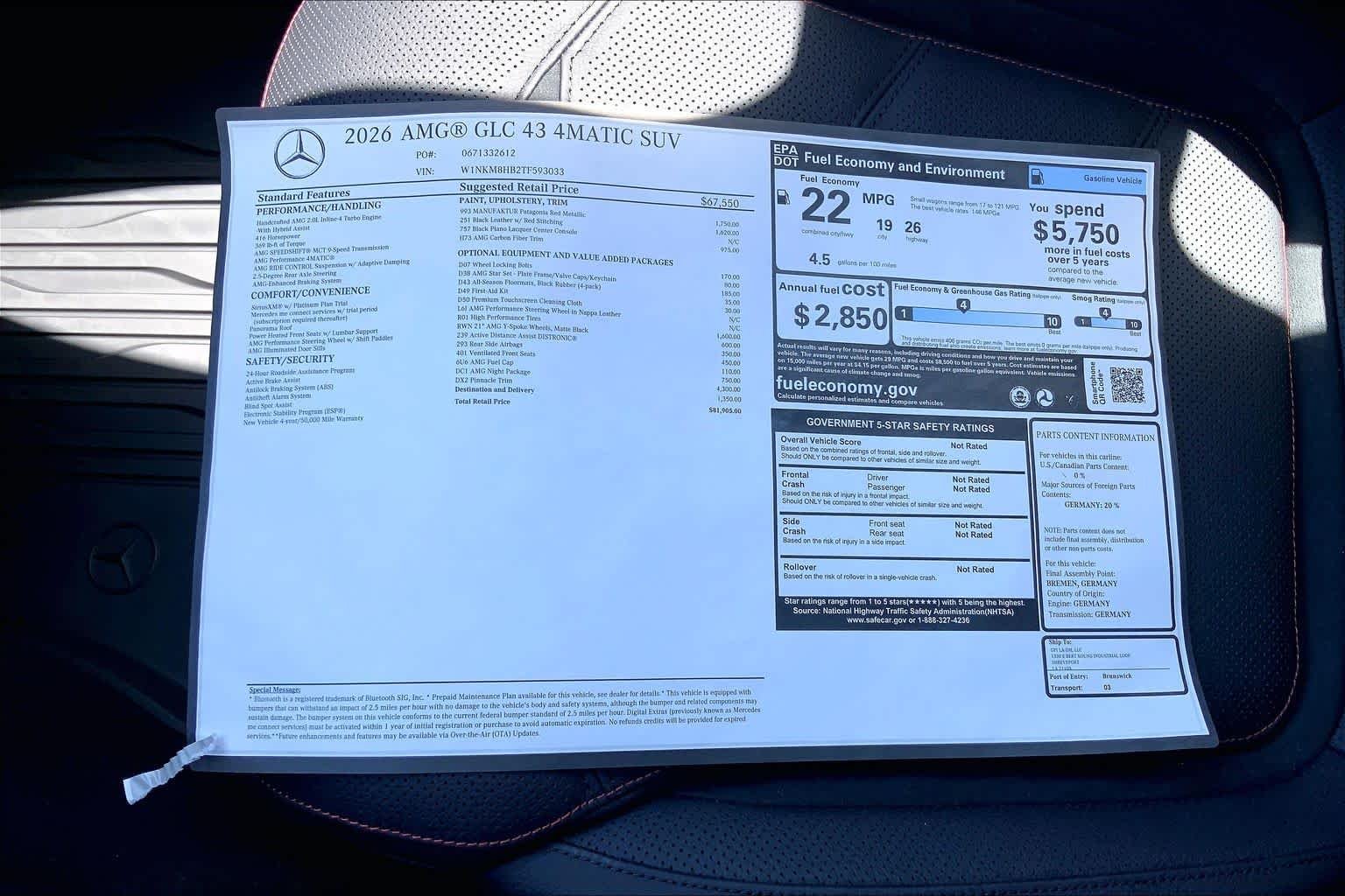 New 2026 MANUFAKTUR Patagonia Red Metallic Mercedes-Benz AMG® GLC 43 image 19