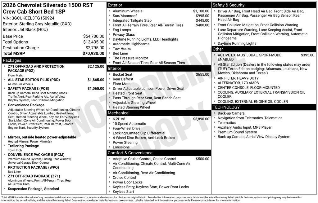 New 2026 Sterling Gray Metallic Chevrolet RST image 5