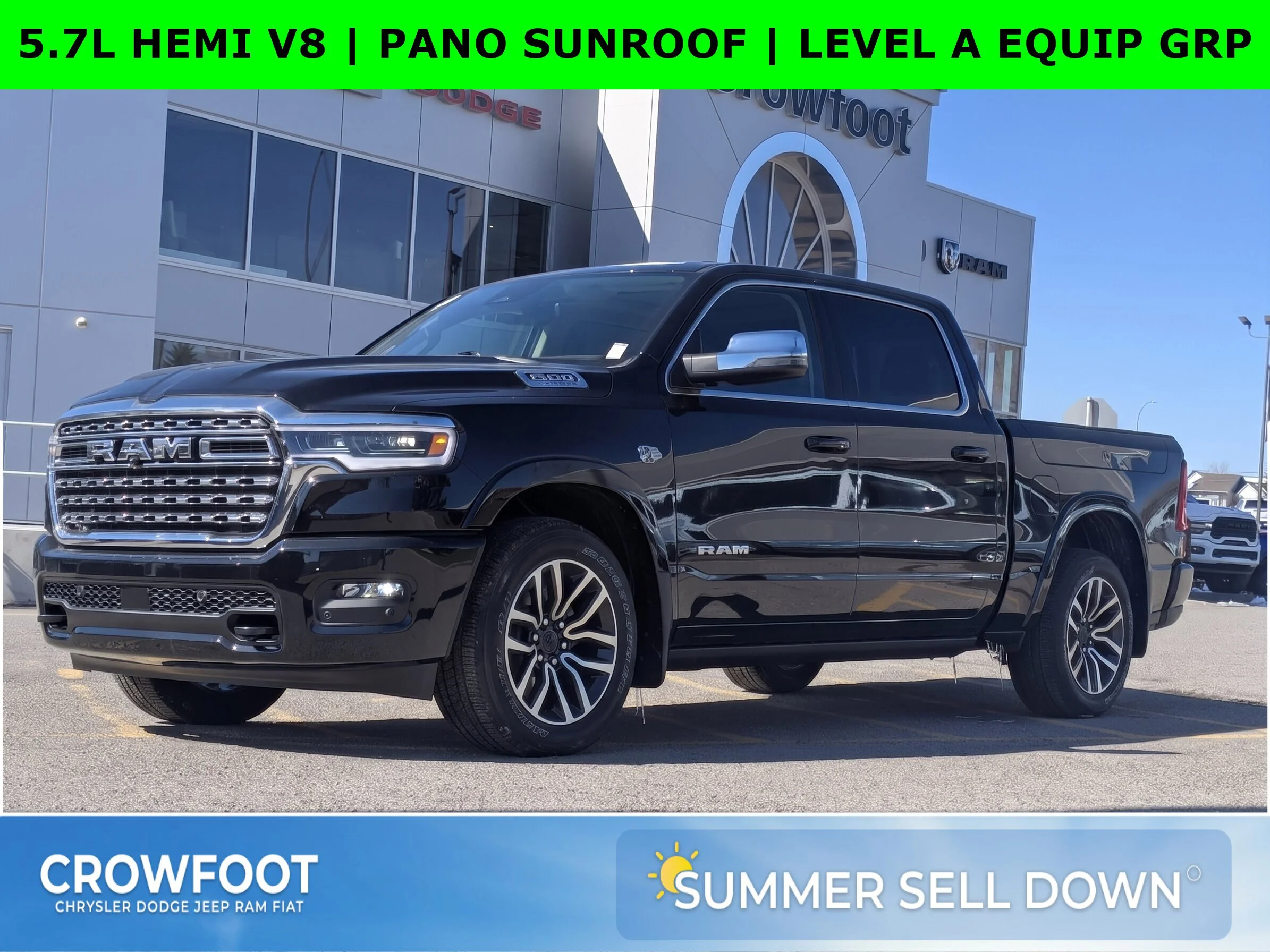 New 2026 Black RAM Limited Longhorn - - Ltd Lvl A Grp - 5.7L HEMI V8 eTorque - Pano Sunroof - RamBox Mgmt & More image 1