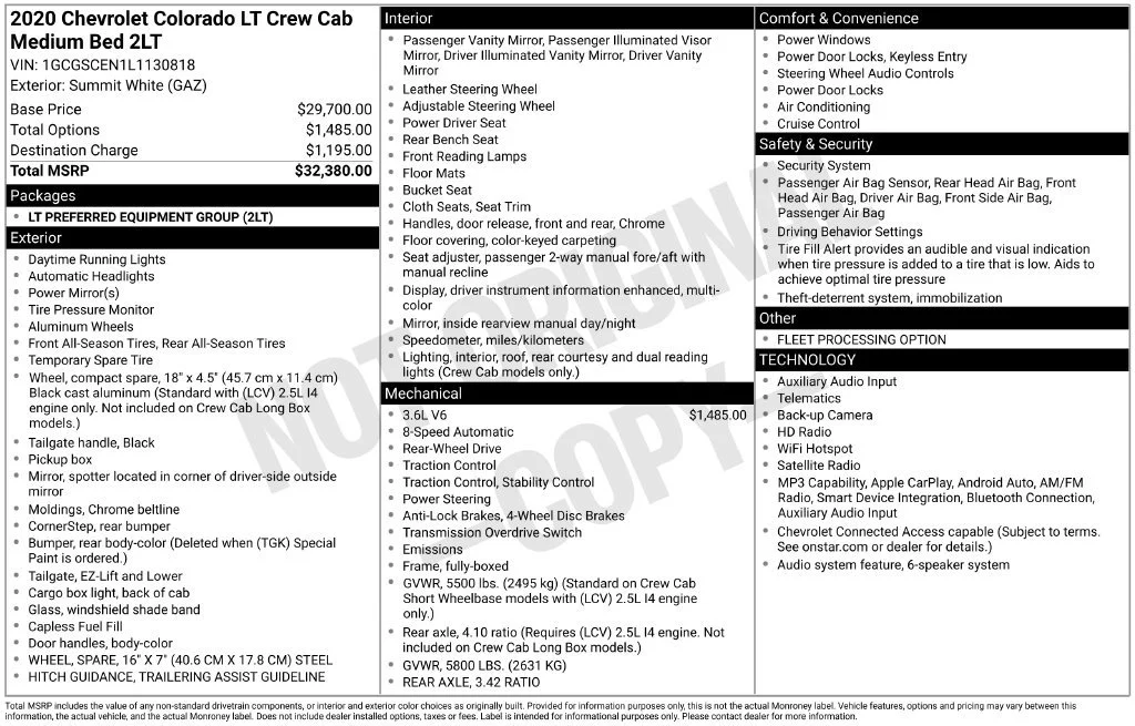 Used 2020 SUMMIT WHITE Chevrolet 2WD LT image 7