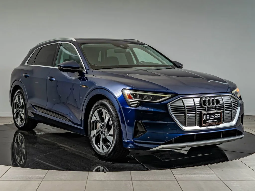 Used 2021 Audi e-tron Premium Plus with VIN WA1LAAGE1MB026810 for sale in Wichita, KS