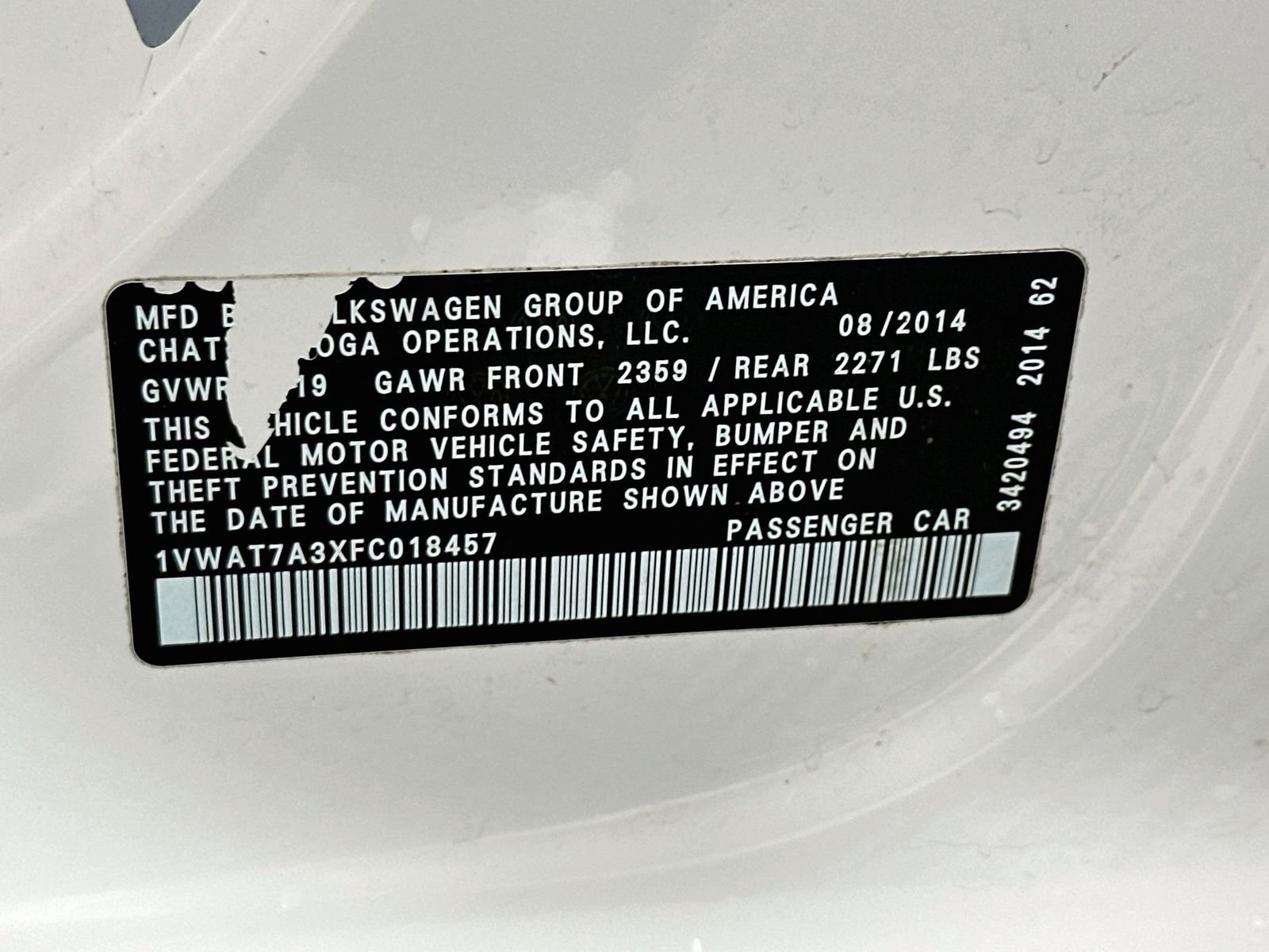Used 2015 White Volkswagen 1.8T S image 29