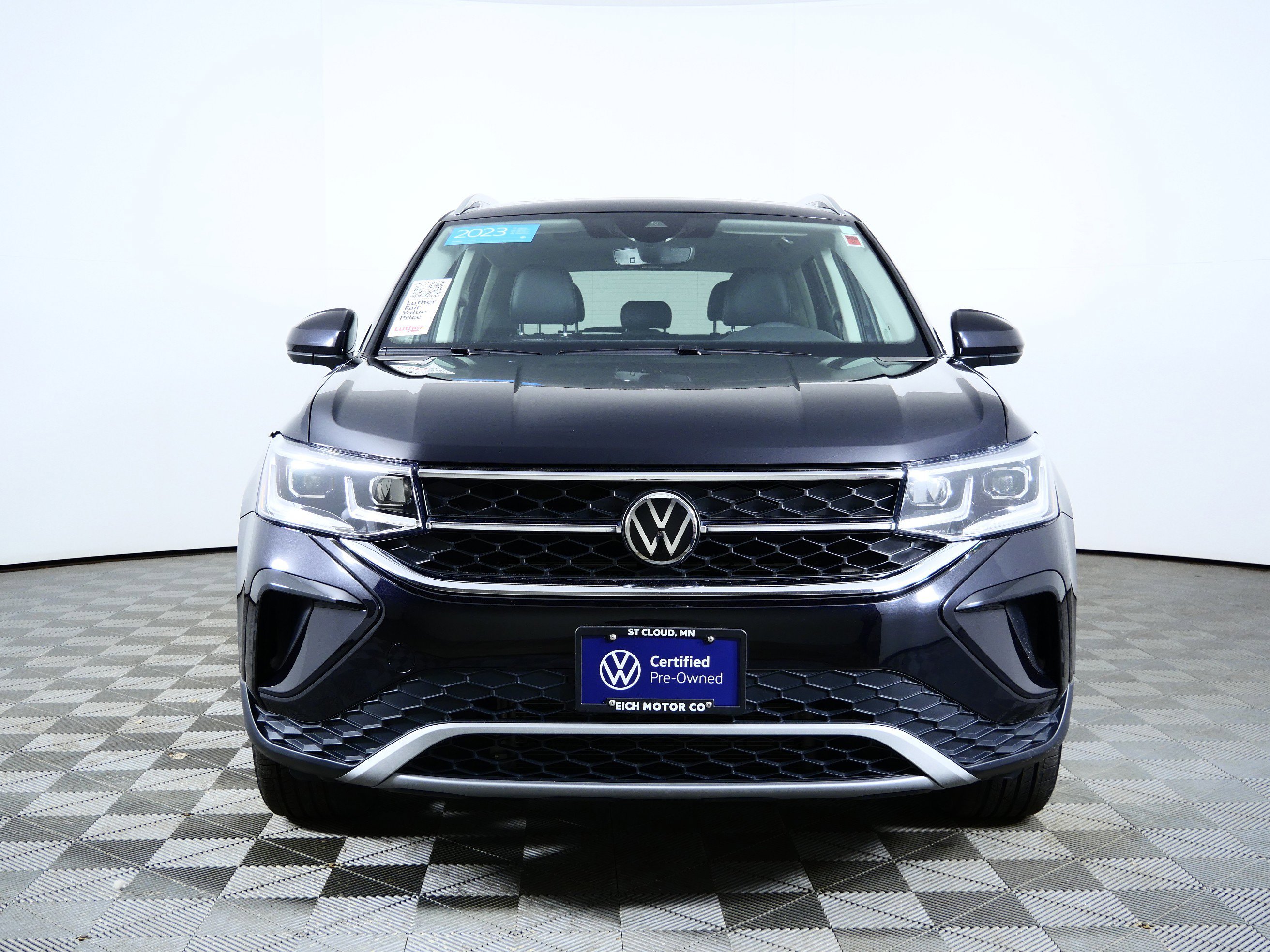 Certified 2023 Volkswagen Taos SEL with VIN 3VV2X7B28PM315584 for sale in St. Cloud, Minnesota