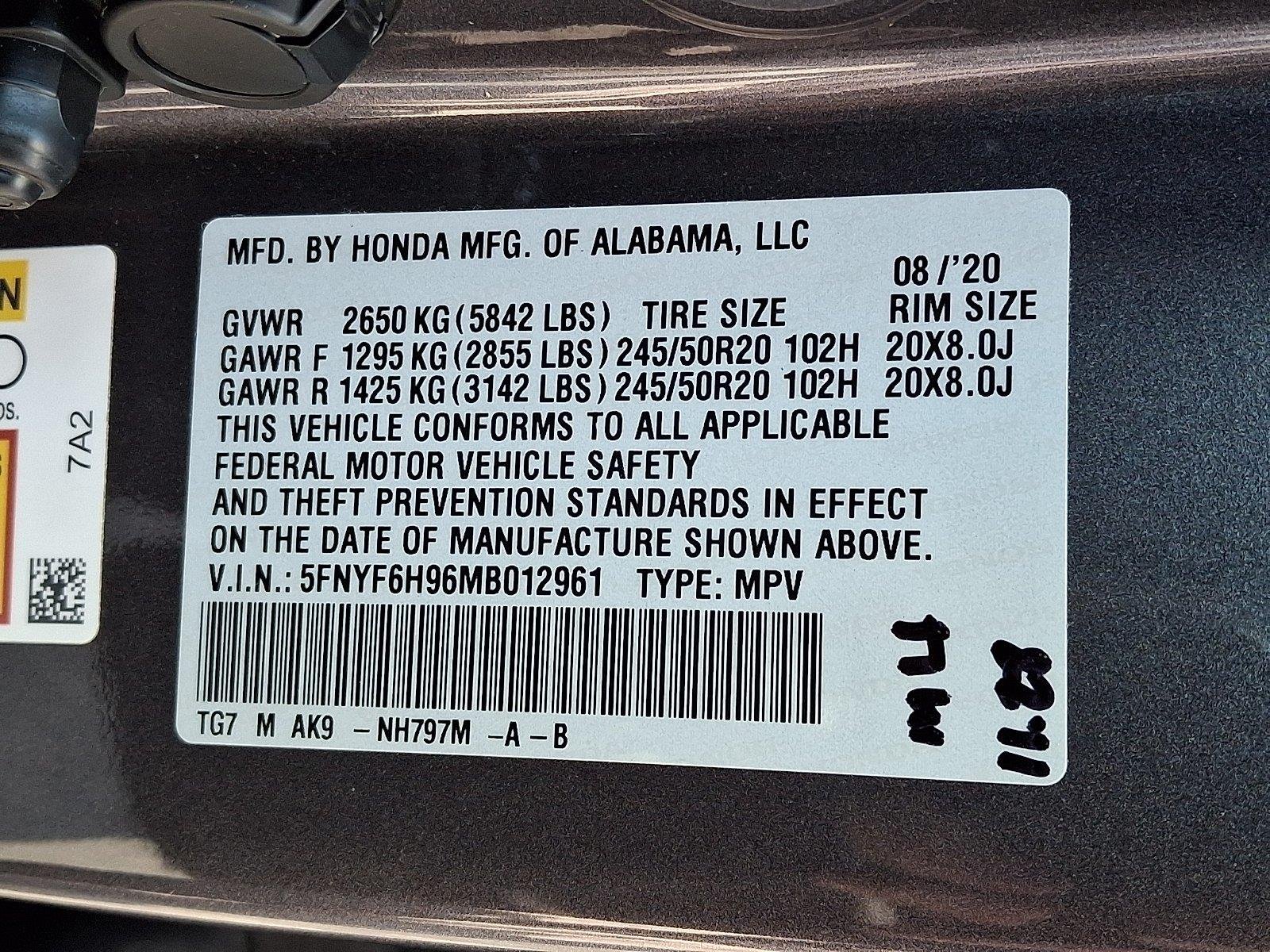 Used 2021 Modern Steel Metallic Honda Touring image 32