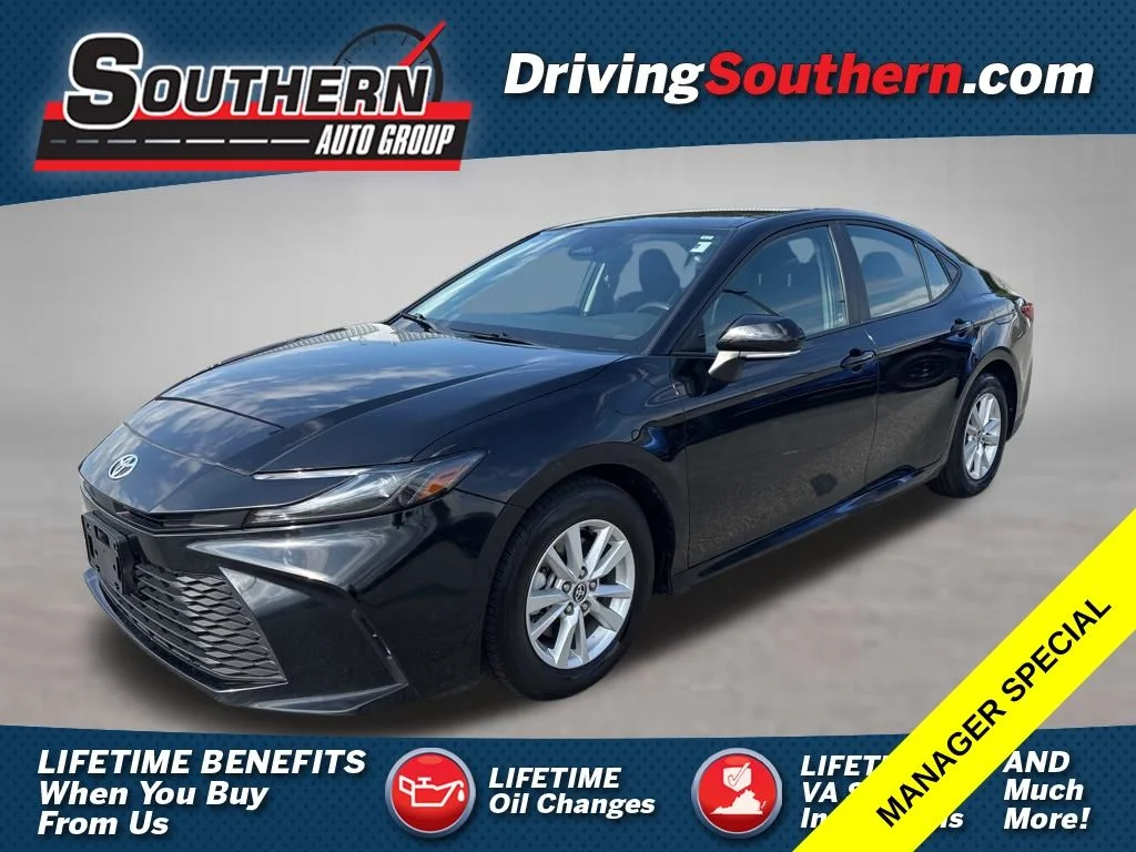 Used 2025 Midnight Black Metallic Toyota LE image 1