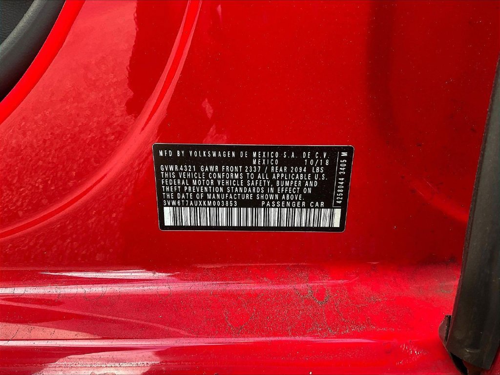 Used 2019 Tornado Red Volkswagen 2.0T S image 6