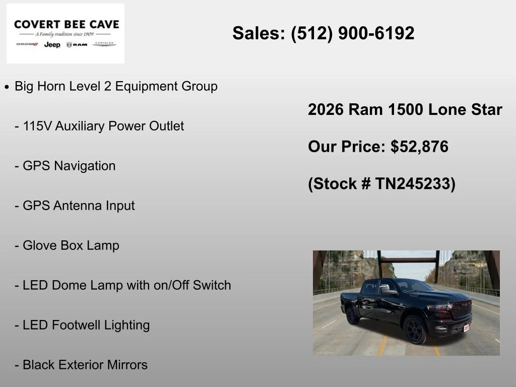 New 2026 Diamond Black Crystal Pearl-Coat Exterior Paint RAM Big Horn/Lone Star image 18