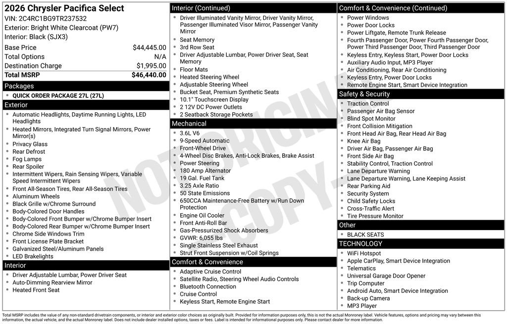 New 2026 Bright White Clearcoat Chrysler Select image 28