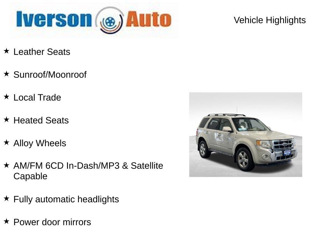 Used 2008 Ford Escape Limited with VIN 1FMCU94138KB26857 for sale in Huron, SD