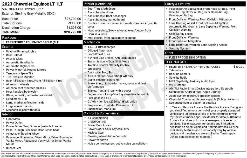 Used 2023 STERLING GRAY METALLIC Chevrolet LT image 7