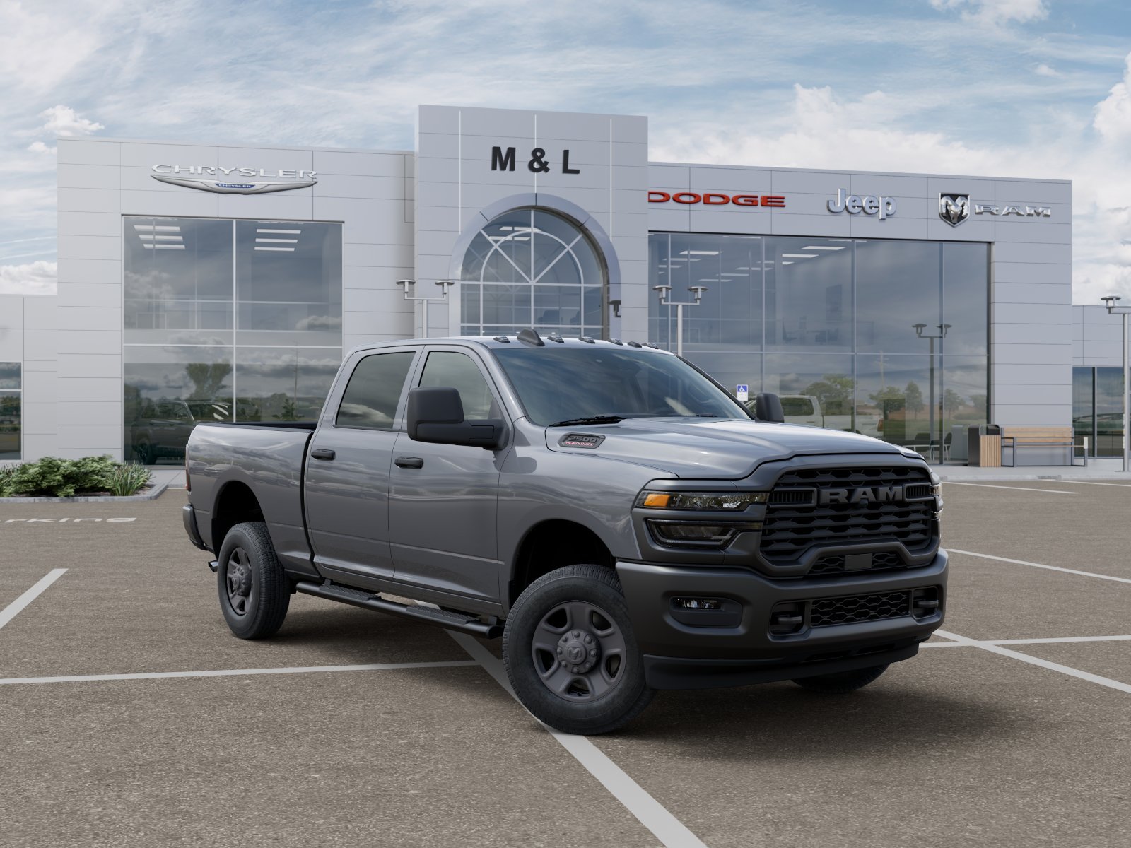 New 2026 Ceramic Gray Clear-Coat Exterior Paint RAM Tradesman Crew Cab 4x4 6