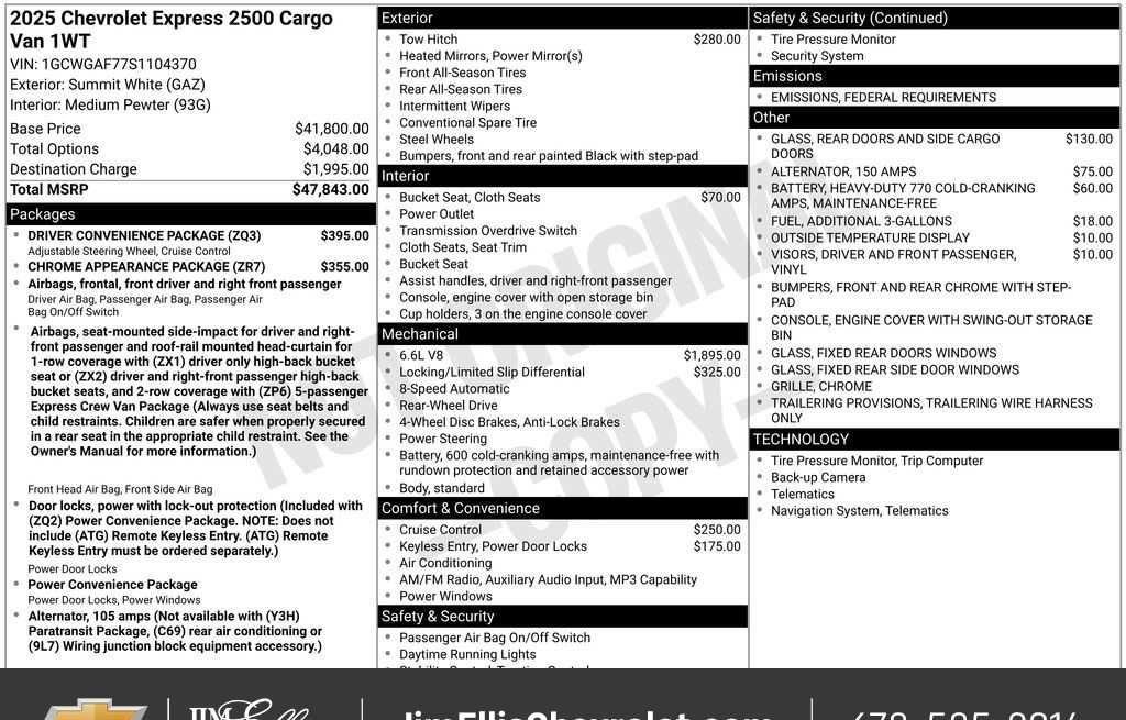 2025 Chevrolet Express Cargo Work Van - Photo 4