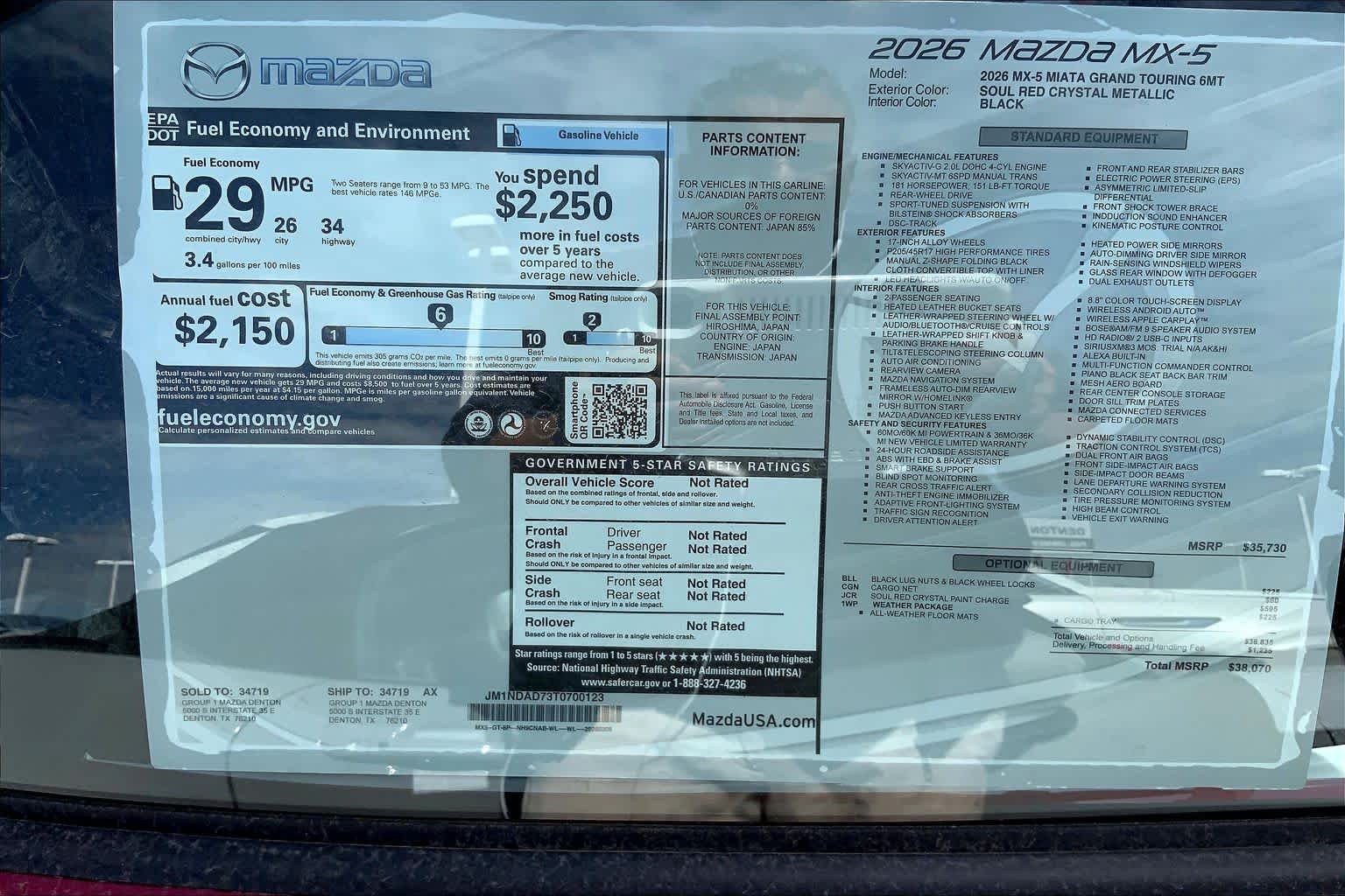 New 2026 Soul Red Crystal Metallic Mazda Grand Touring image 20