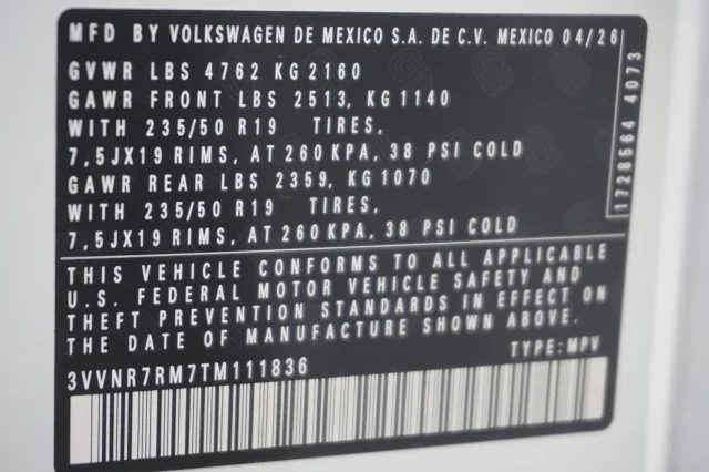 New 2026 Pure White Volkswagen 2.0T SE image 36