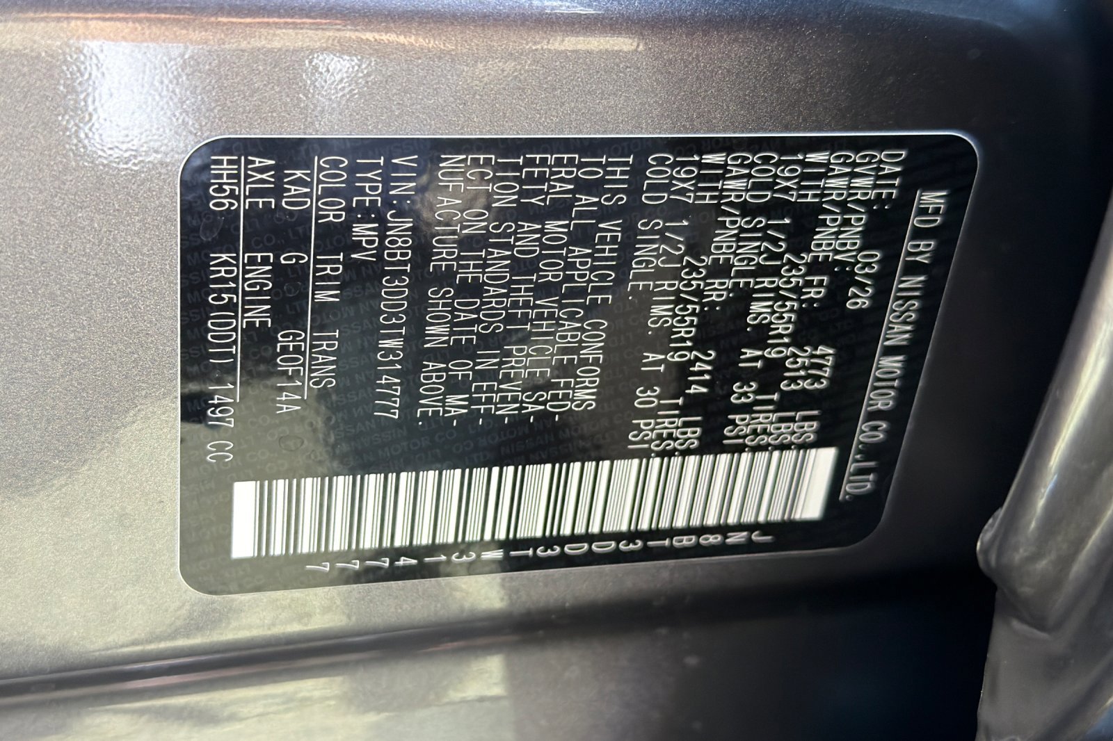 New 2026 Gun Metallic Nissan Platinum image 23