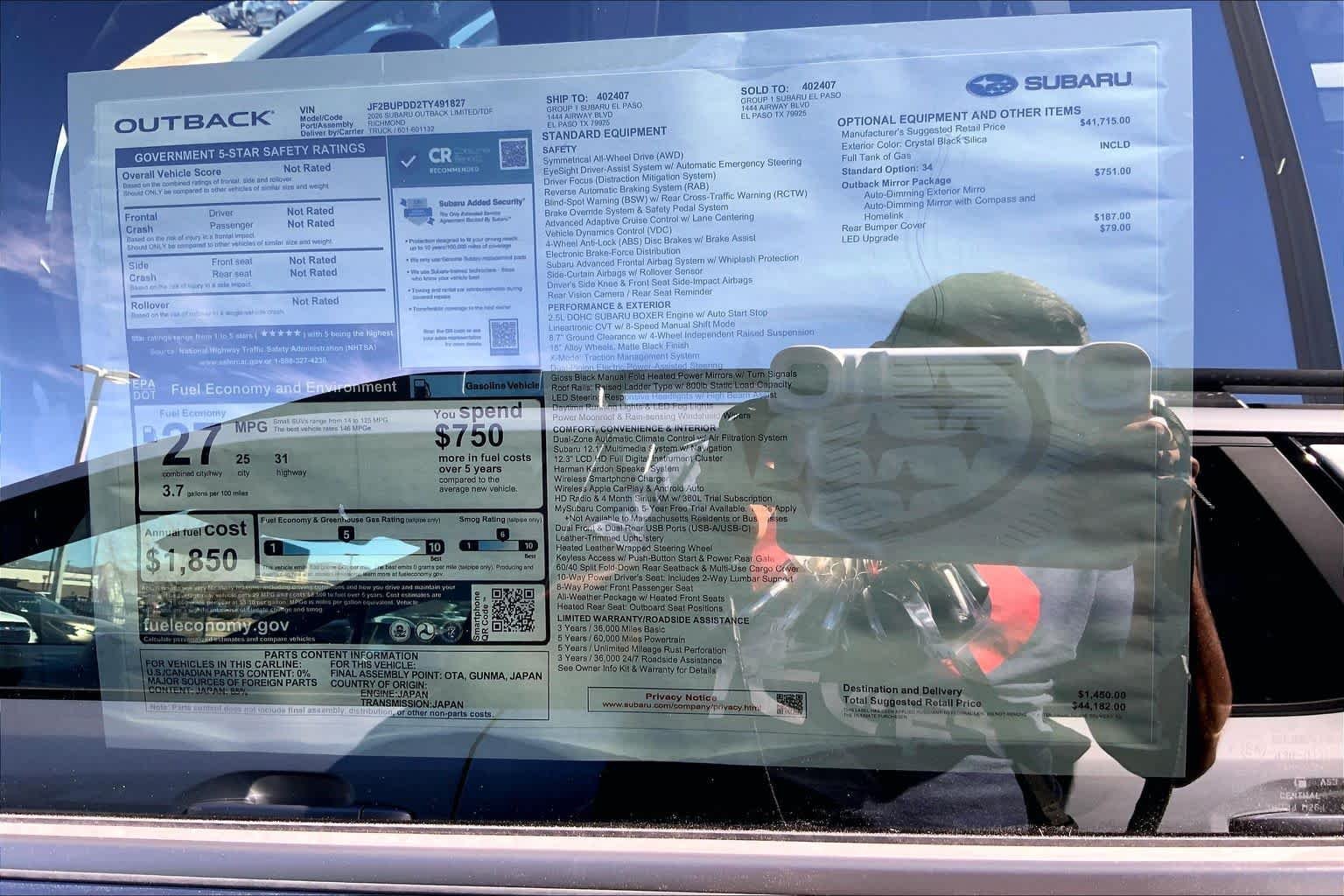 New 2026 CRYSTAL BLACK SILICA Subaru Limited image 19