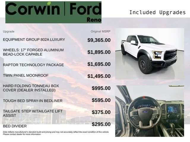 Used 2019 Oxford White Ford Raptor image 3